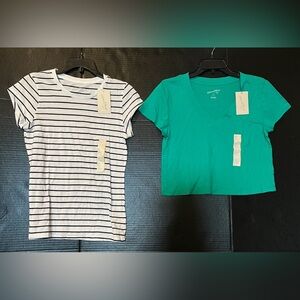 Universal Thread Kids Tees - Striped Black on White & Solid Teal- 2 for $12